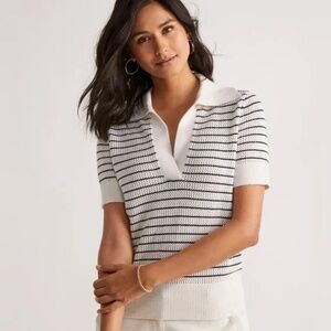 Vineyard Vines Striped Knit Collared Sweater